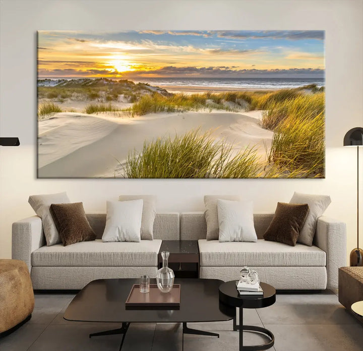 Relaxing Sunset Beach Ocean Large Wall Art Canvas Print Nursery Decor