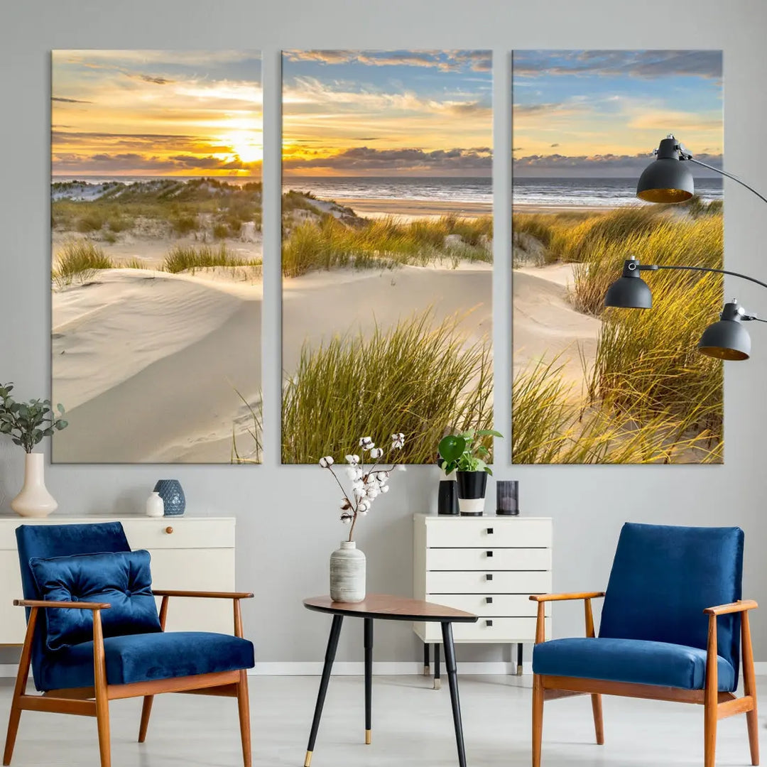 Relaxing Sunset Beach Ocean Large Wall Art Canvas Print Nursery Decor