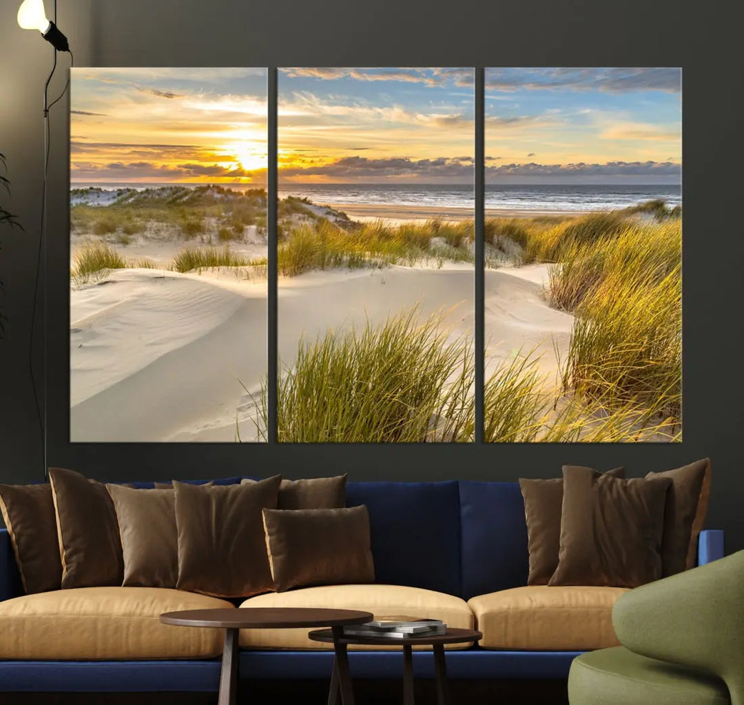 Relaxing Sunset Beach Ocean Large Wall Art Canvas Print Nursery Decor