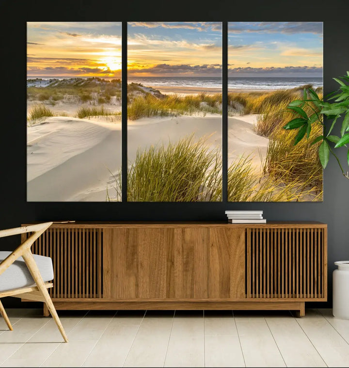 Relaxing Sunset Beach Ocean Large Wall Art Canvas Print Nursery Decor