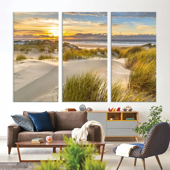 Relaxing Sunset Beach Ocean Large Wall Art Canvas Print Nursery Decor