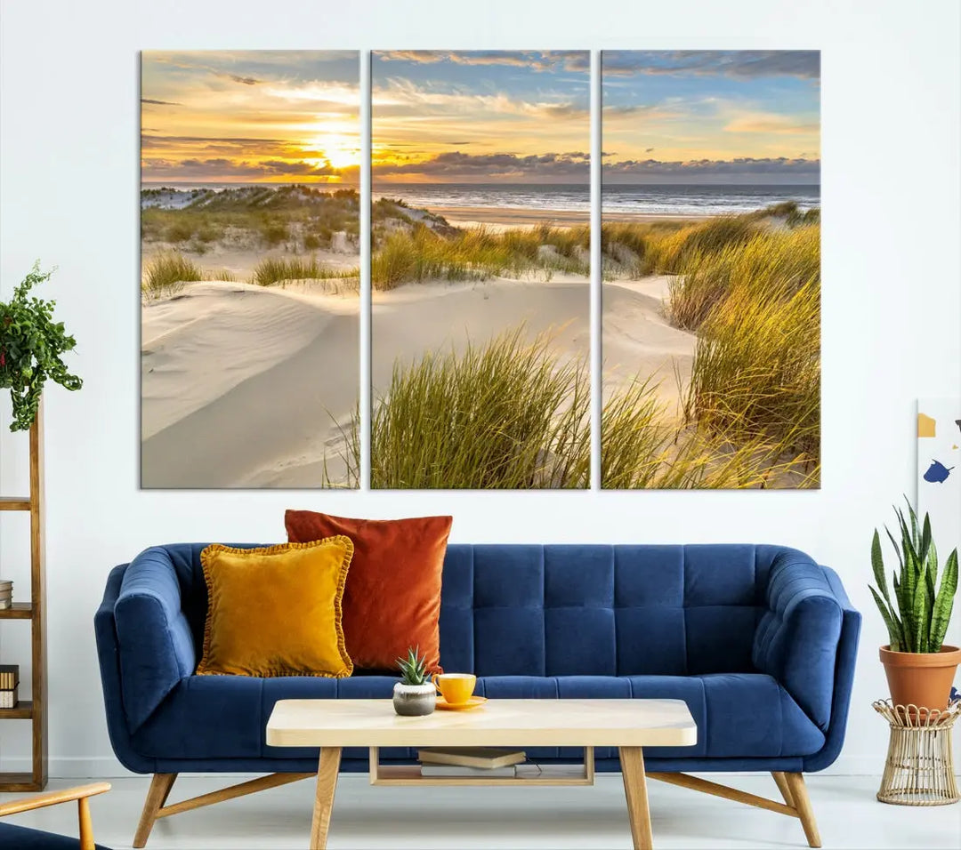 Relaxing Sunset Beach Ocean Large Wall Art Canvas Print Nursery Decor