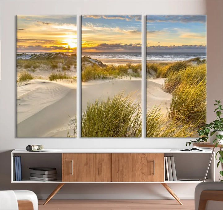 Relaxing Sunset Beach Ocean Large Wall Art Canvas Print Nursery Decor