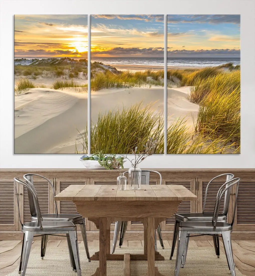 Relaxing Sunset Beach Ocean Large Wall Art Canvas Print Nursery Decor