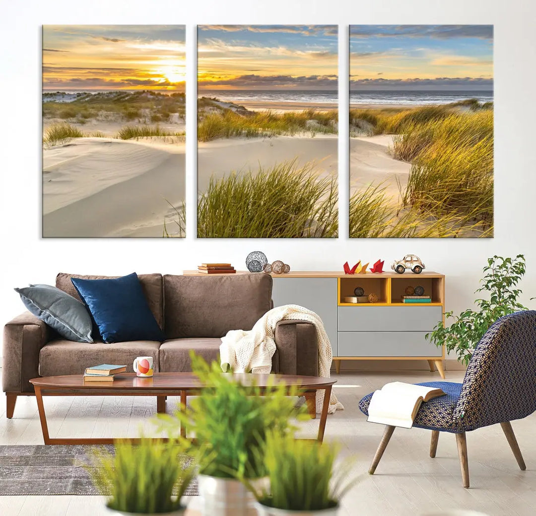 Relaxing Sunset Beach Ocean Large Wall Art Canvas Print Nursery Decor