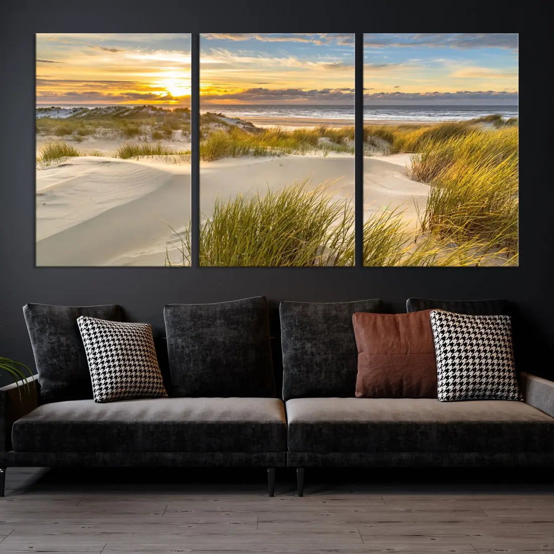 Relaxing Sunset Beach Ocean Large Wall Art Canvas Print Nursery Decor