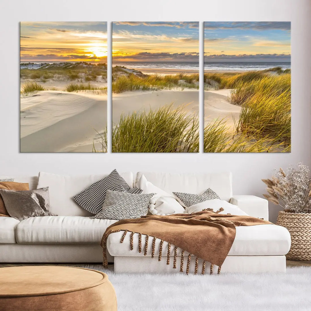 Relaxing Sunset Beach Ocean Large Wall Art Canvas Print Nursery Decor