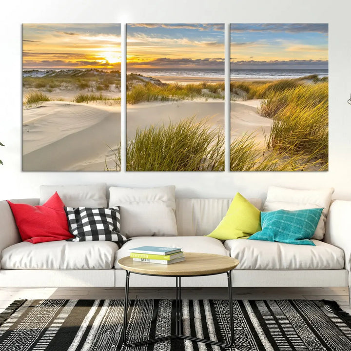 Relaxing Sunset Beach Ocean Large Wall Art Canvas Print Nursery Decor