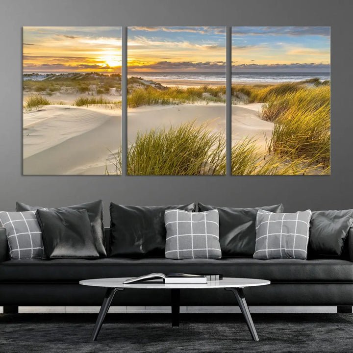 Relaxing Sunset Beach Ocean Large Wall Art Canvas Print Nursery Decor