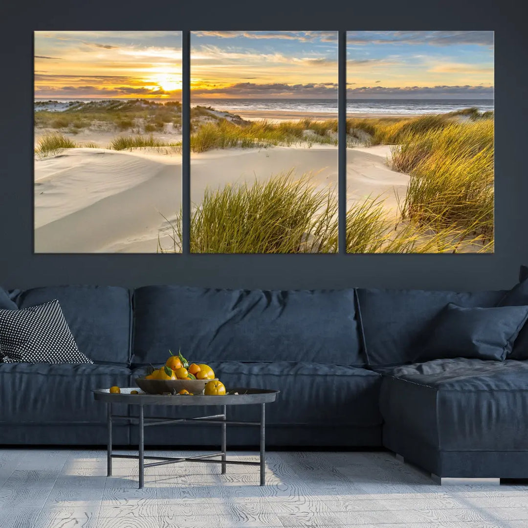 Relaxing Sunset Beach Ocean Large Wall Art Canvas Print Nursery Decor