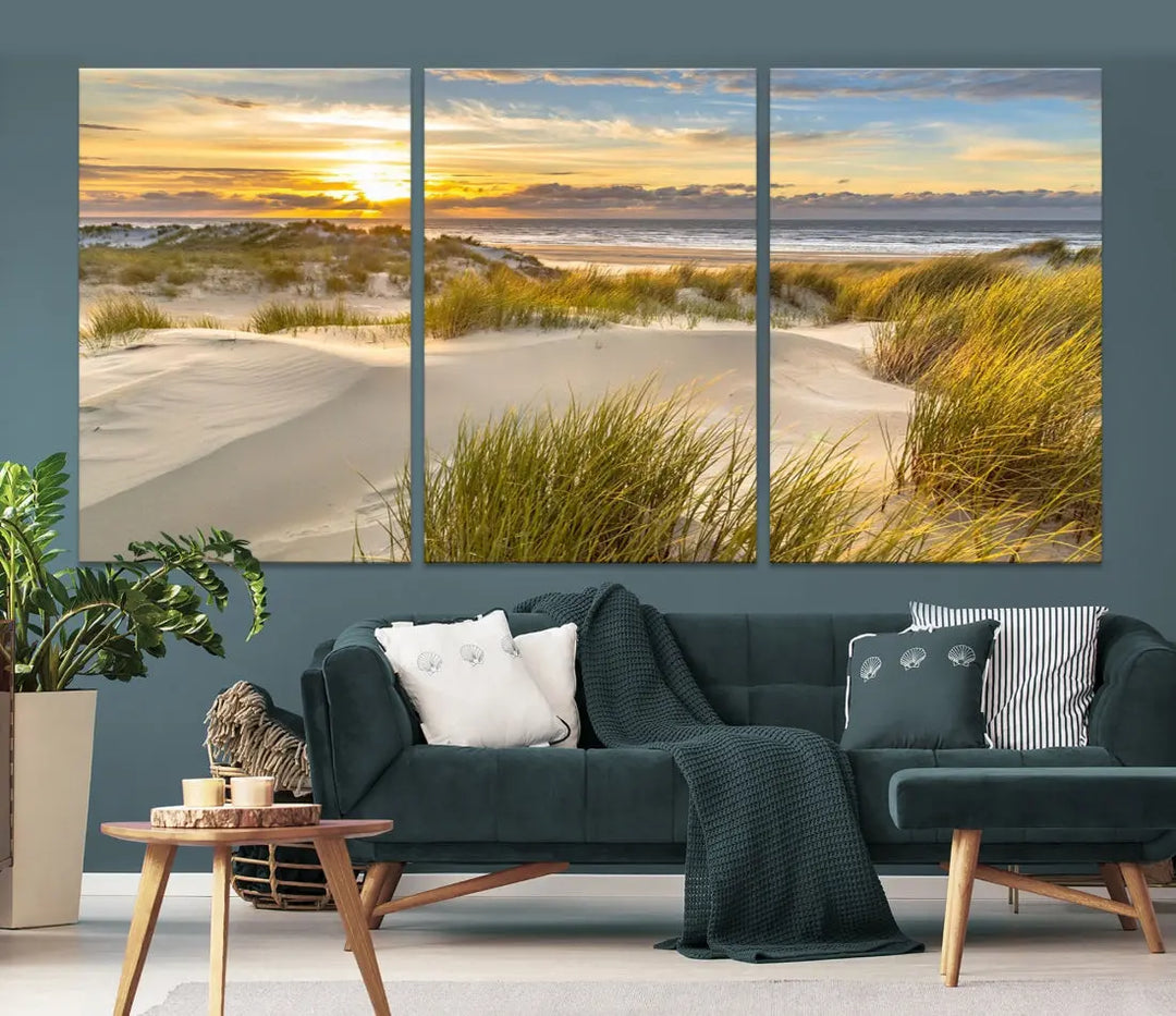 Relaxing Sunset Beach Ocean Large Wall Art Canvas Print Nursery Decor