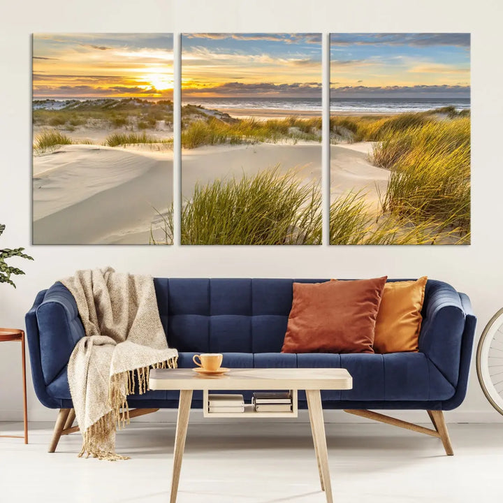 Relaxing Sunset Beach Ocean Large Wall Art Canvas Print Nursery Decor