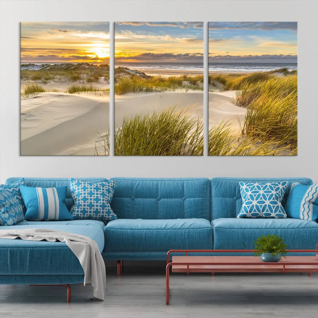 Relaxing Sunset Beach Ocean Large Wall Art Canvas Print Nursery Decor