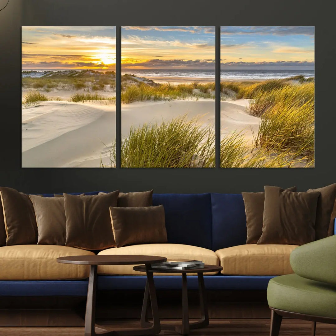 Relaxing Sunset Beach Ocean Large Wall Art Canvas Print Nursery Decor