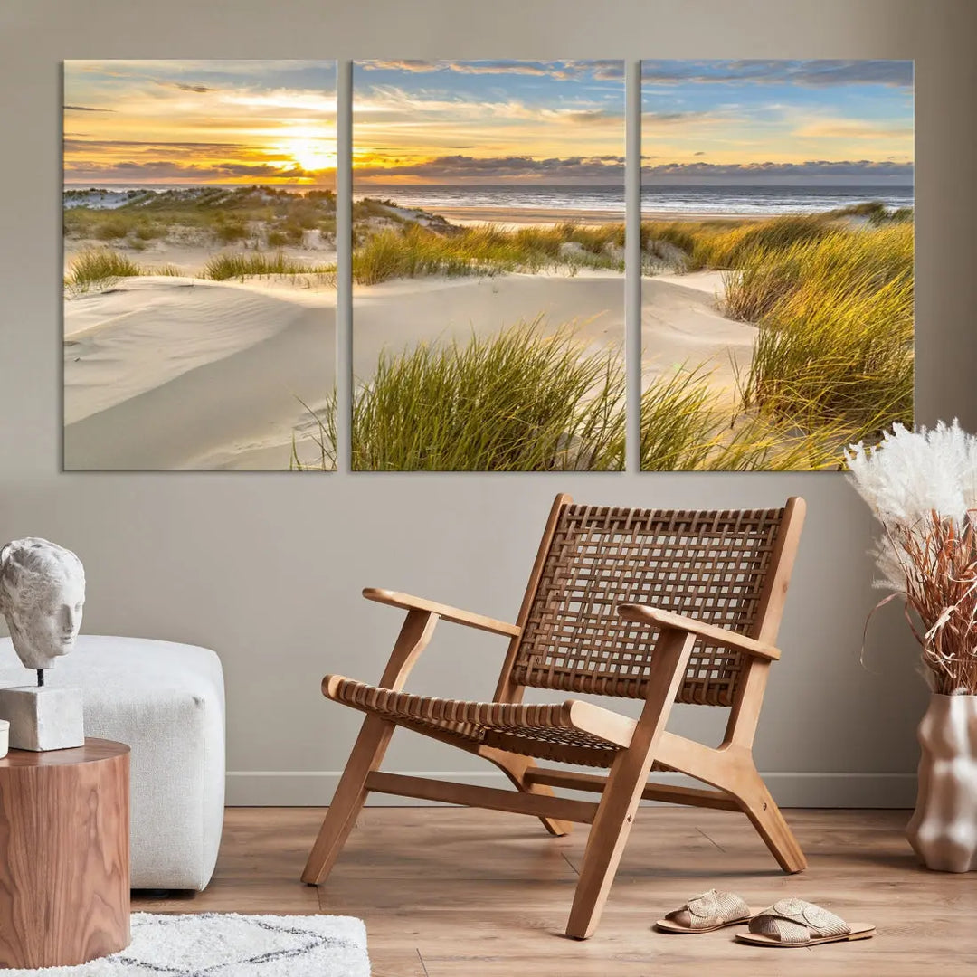 Relaxing Sunset Beach Ocean Large Wall Art Canvas Print Nursery Decor