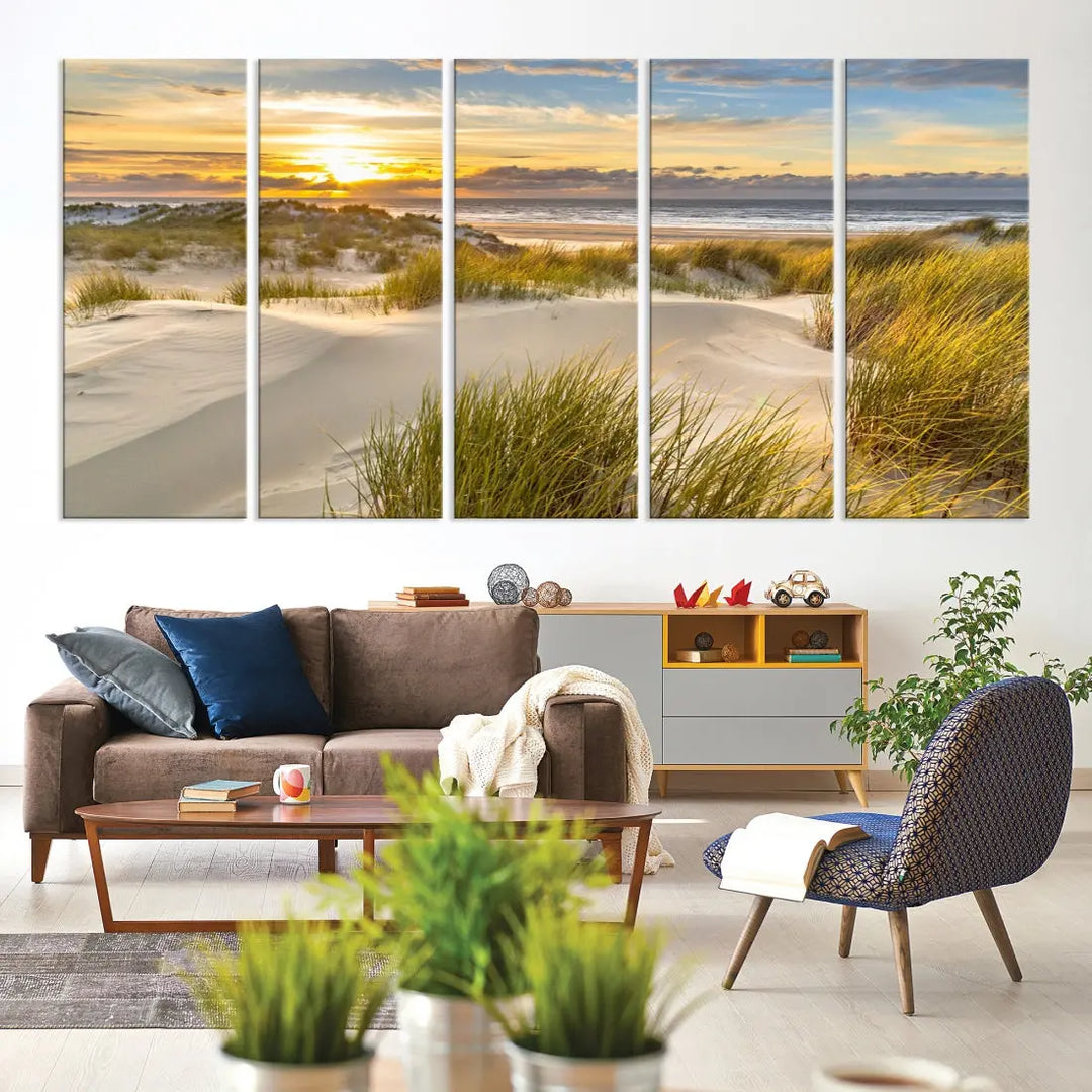 Relaxing Sunset Beach Ocean Large Wall Art Canvas Print Nursery Decor