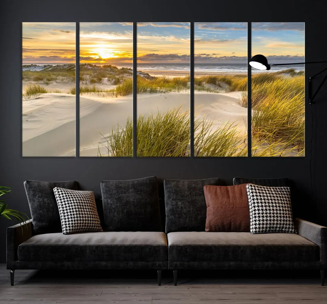 Relaxing Sunset Beach Ocean Large Wall Art Canvas Print Nursery Decor