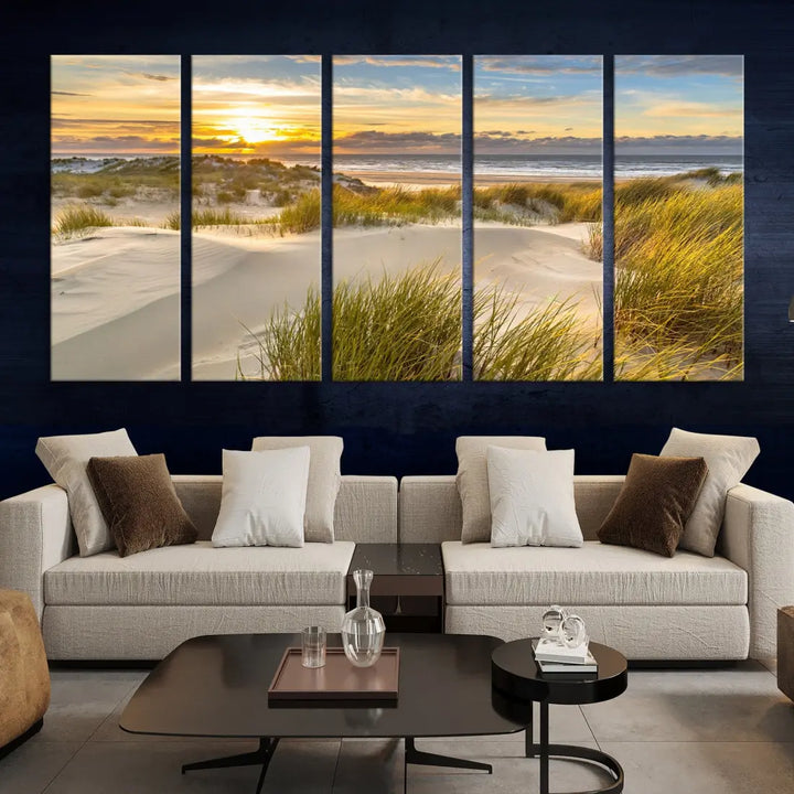 Relaxing Sunset Beach Ocean Large Wall Art Canvas Print Nursery Decor