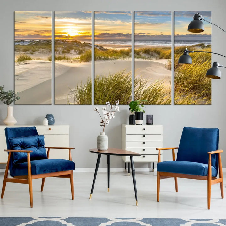 Relaxing Sunset Beach Ocean Large Wall Art Canvas Print Nursery Decor