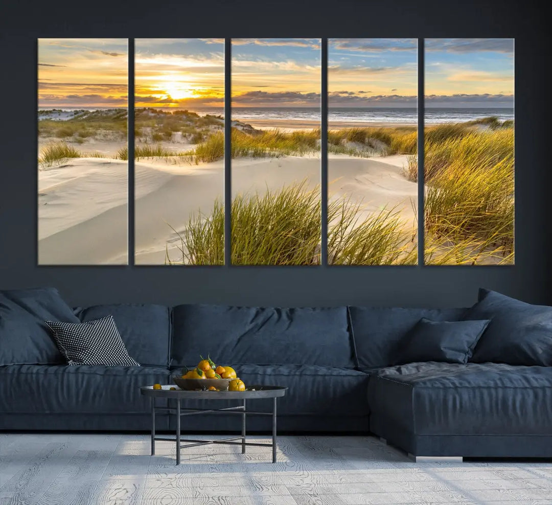 Relaxing Sunset Beach Ocean Large Wall Art Canvas Print Nursery Decor