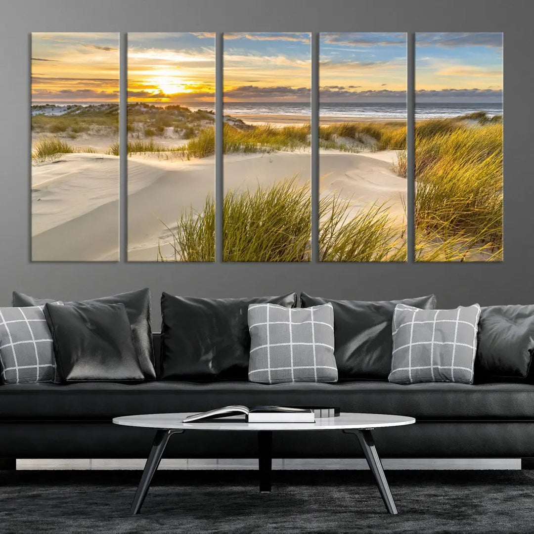 Relaxing Sunset Beach Ocean Large Wall Art Canvas Print Nursery Decor