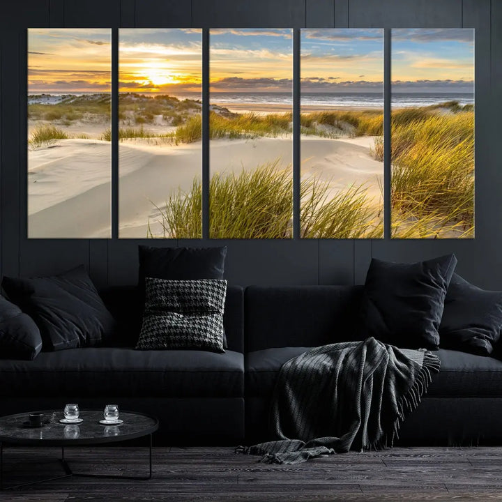 Relaxing Sunset Beach Ocean Large Wall Art Canvas Print Nursery Decor