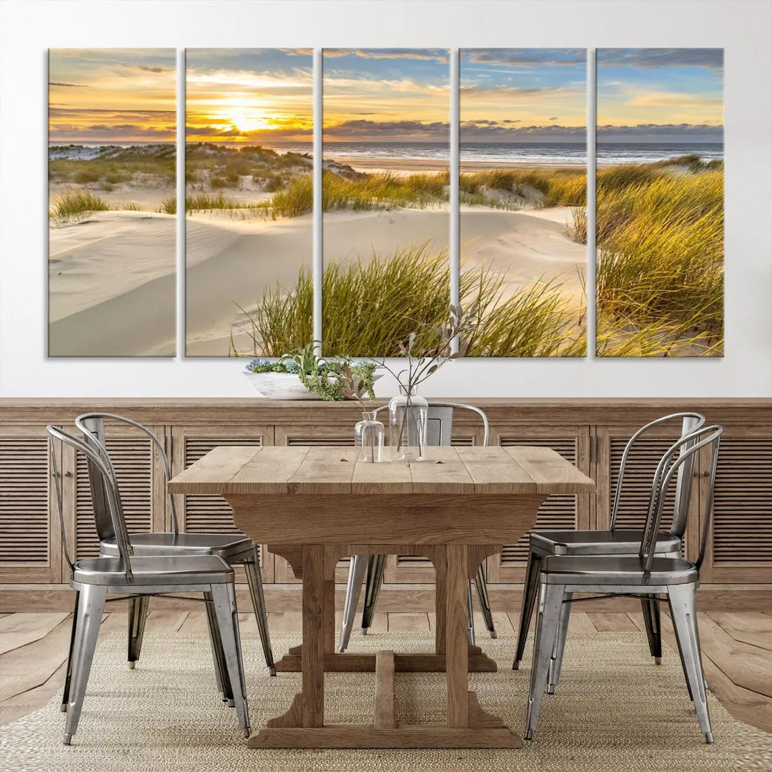 Relaxing Sunset Beach Ocean Large Wall Art Canvas Print Nursery Decor