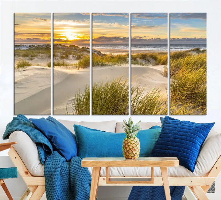 Relaxing Sunset Beach Ocean Large Wall Art Canvas Print Nursery Decor