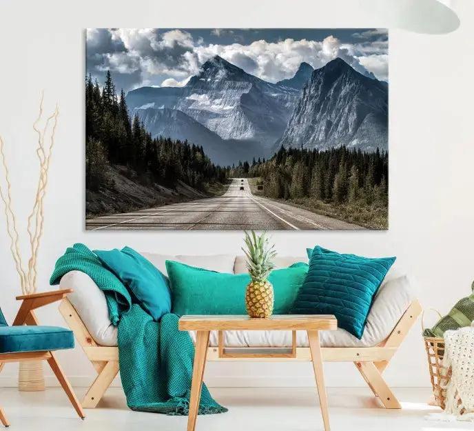 Road to Mountains Wall Art Canvas Print