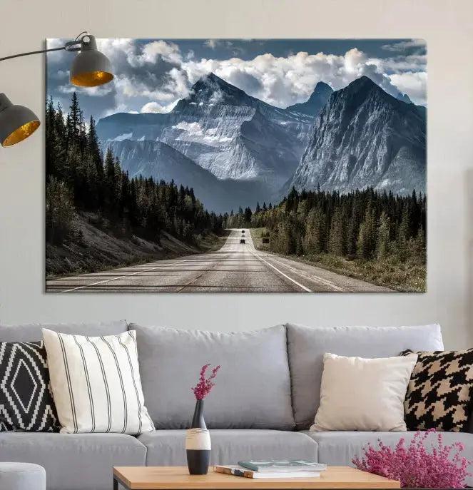 Road to Mountains Wall Art Canvas Print