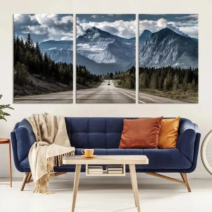 Road to Mountains Wall Art Canvas Print