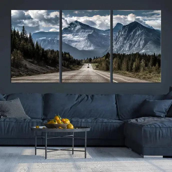 Road to Mountains Wall Art Canvas Print