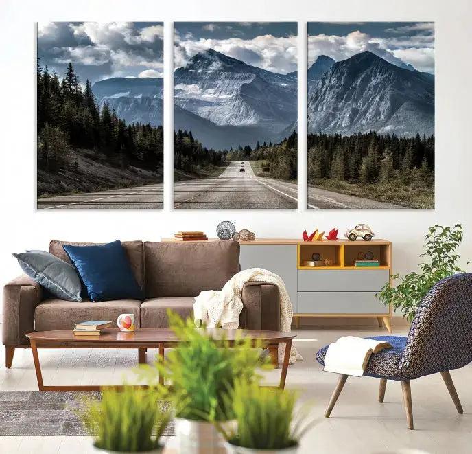 Road to Mountains Wall Art Canvas Print