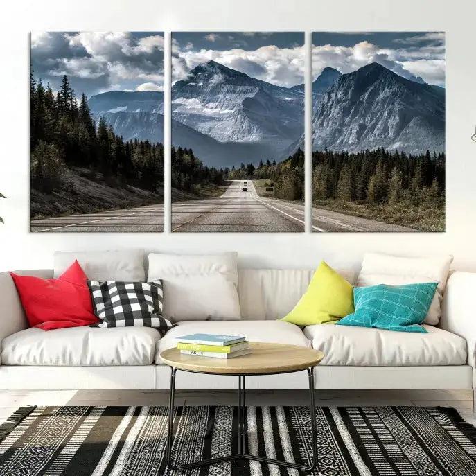 Road to Mountains Wall Art Canvas Print