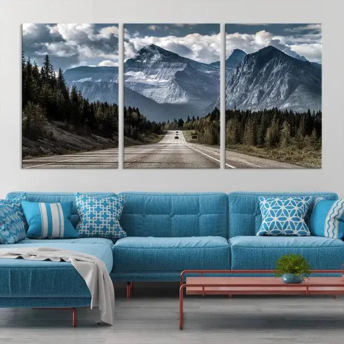 Road to Mountains Wall Art Canvas Print