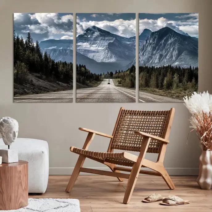 Road to Mountains Wall Art Canvas Print