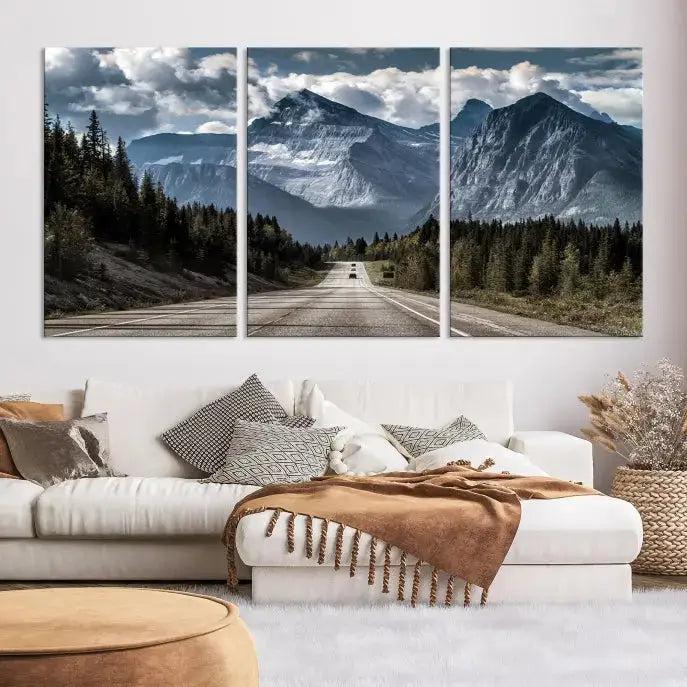 Road to Mountains Wall Art Canvas Print