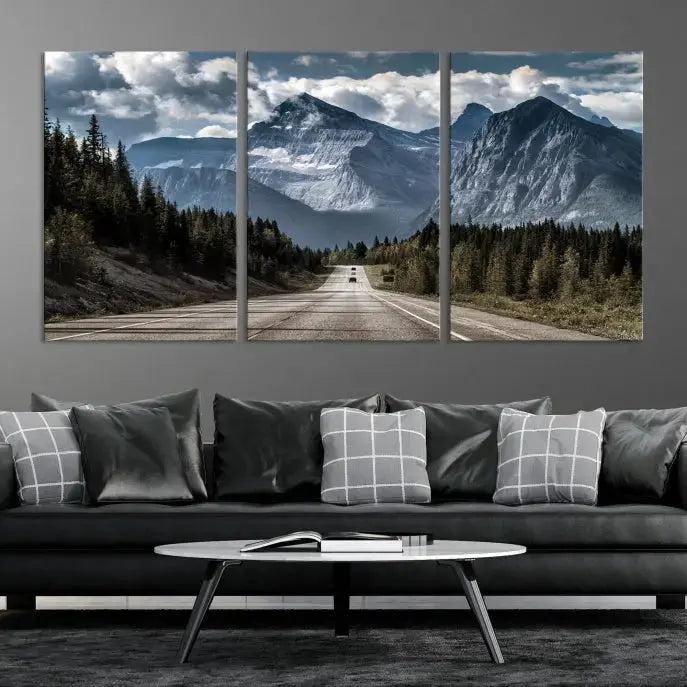 Road to Mountains Wall Art Canvas Print