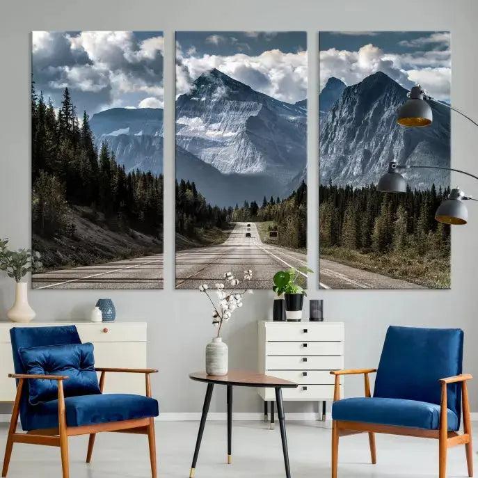 Road to Mountains Wall Art Canvas Print