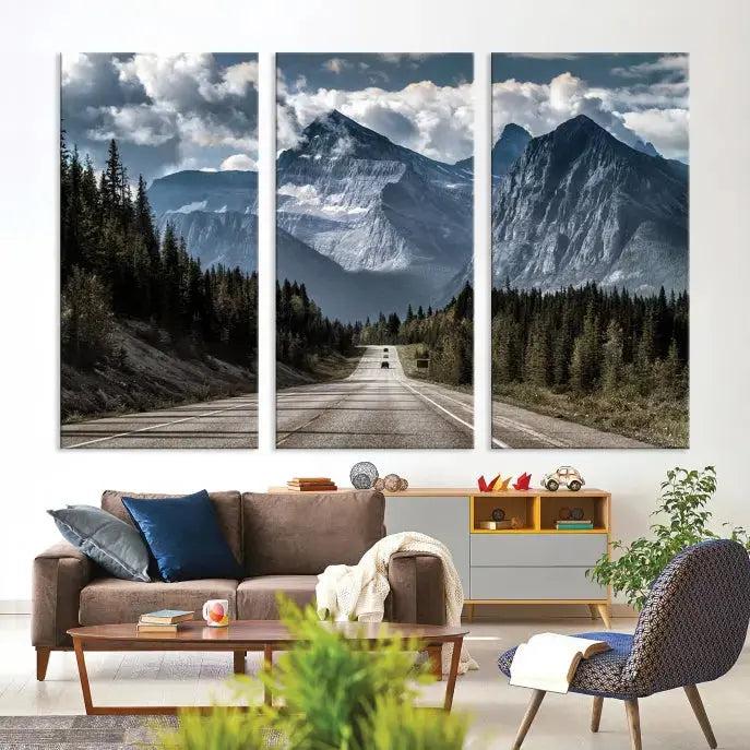 Road to Mountains Wall Art Canvas Print