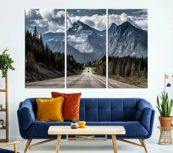 Road to Mountains Wall Art Canvas Print