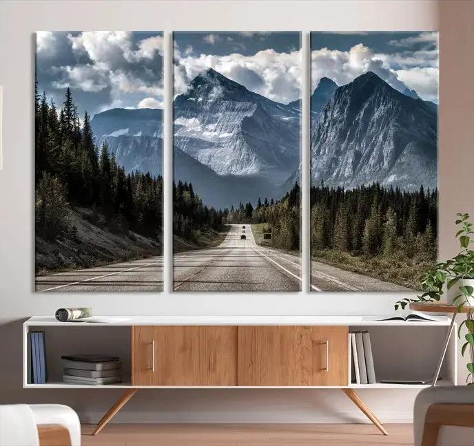 Road to Mountains Wall Art Canvas Print