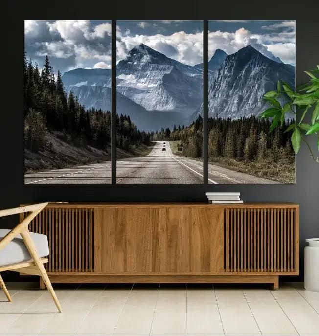 Road to Mountains Wall Art Canvas Print