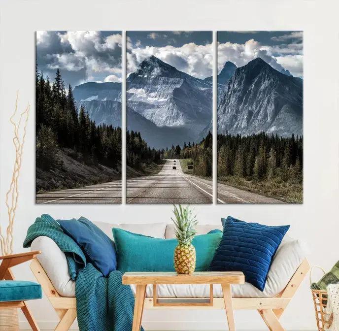 Road to Mountains Wall Art Canvas Print