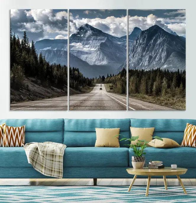 Road to Mountains Wall Art Canvas Print