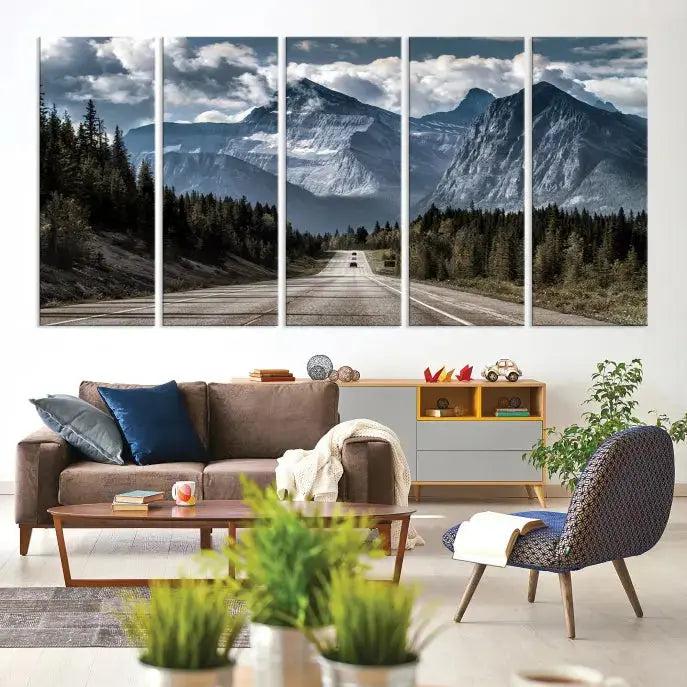 Road to Mountains Wall Art Canvas Print