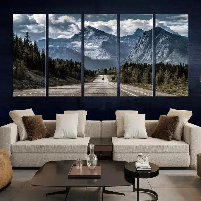 Road to Mountains Wall Art Canvas Print