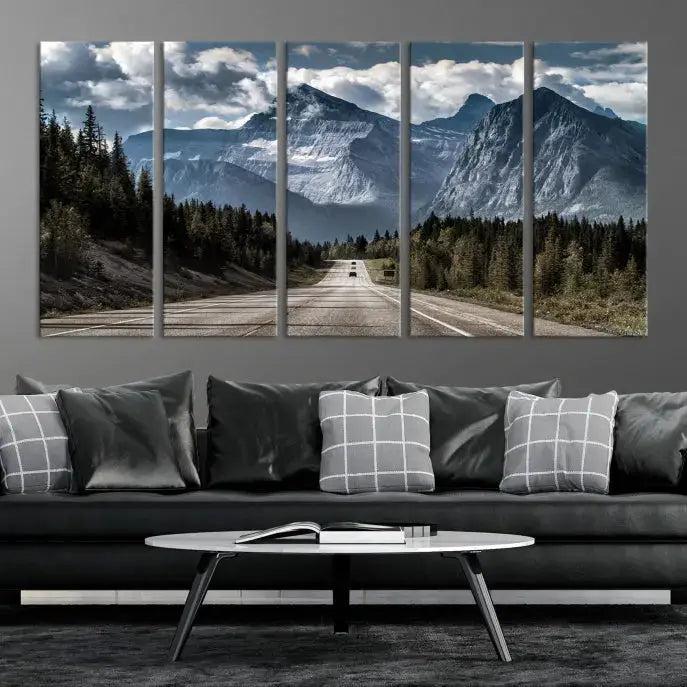 Road to Mountains Wall Art Canvas Print