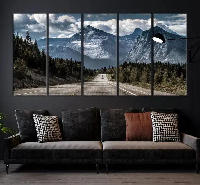 Road to Mountains Wall Art Canvas Print