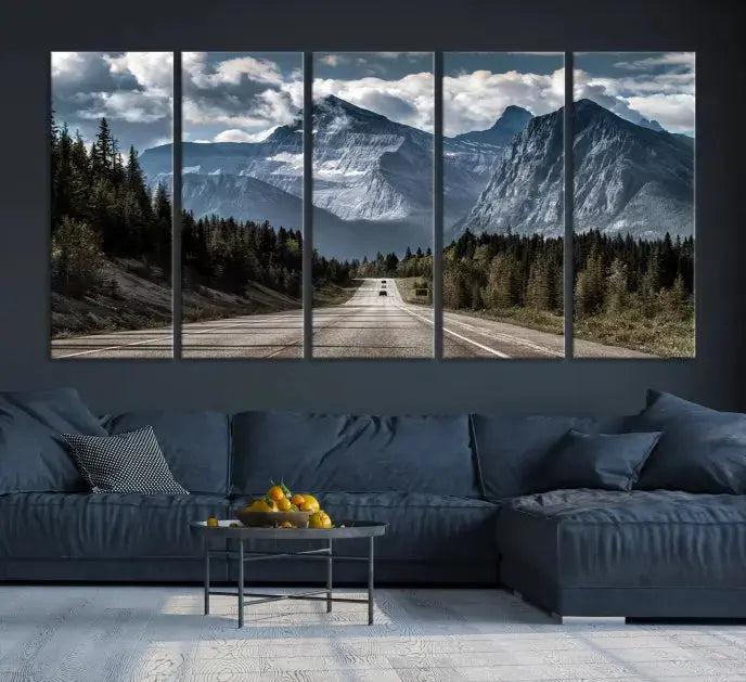 Road to Mountains Wall Art Canvas Print